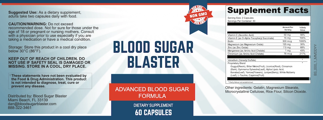 Blood Sugar Blaster Supplement Facts