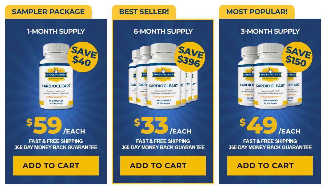 Cardio Clear 7 pricing details