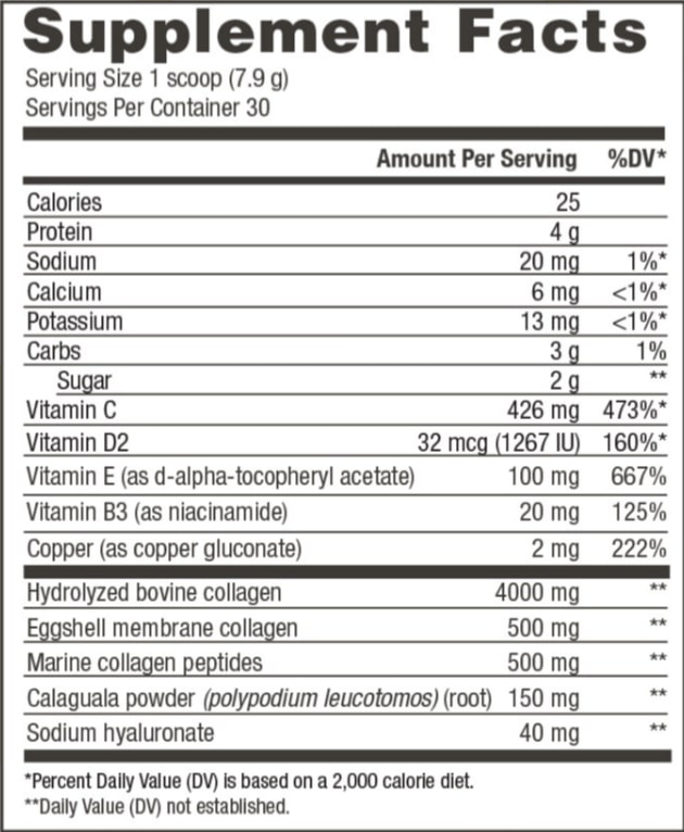 Collagen Refresh Supplement Facts