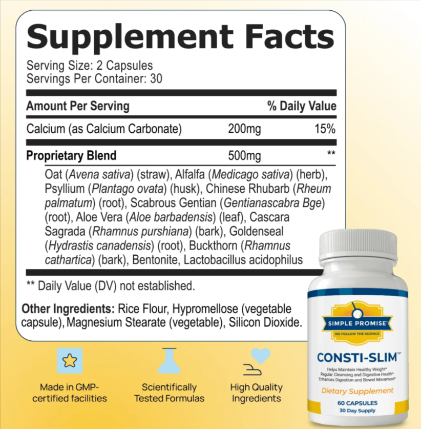 Consti-Slim Supplement fact